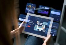 Using AI to Create Dynamic Dashboards for All Functional Areas  a user interacting with a dynamic dashboard created by AI