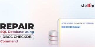 How to Repair SQL Database using DBCC CHECKDB Command? stellar SQL database repair banner
