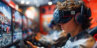 Will AI Disrupt the Video Game Industry in 2024? Female gamers play a virtual reality shooter game from the video game industry