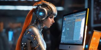 What Is an AI Coding Assistant? realistic graphic of a robot AI coding assistant