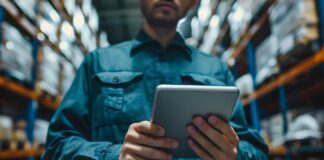 Essential Techniques for Effective Inventory Optimization A man holding a tablet in a warehouse working on inventory management
