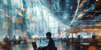 How Modern Business Tech Drives Innovation in SaaS Companies Worker at a desk in a modern business tech office