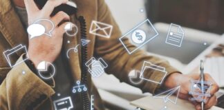 Elevating Niche Brands: Digital Marketing Strategies for Success a man at a computer helping niche brands with digital marketing graphics,