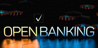 API Open Banking: Next Frontier in Financial Technology and Innovation Neon concept of open banking words on black background