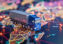 How Blockchain Technology Boosts Transparency in Trucking Logistics Graphic of truck showing transparency in trucking logistics