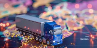 How Blockchain Technology Boosts Transparency in Trucking Logistics Graphic of truck showing transparency in trucking logistics