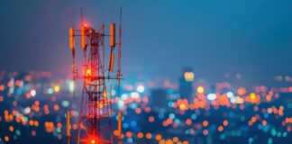 The Benefits of Upgrading Your Telecom Network for Fast Communication graphic of outdoor lights, showing upgrading your telecom network