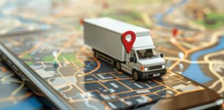 How GPS Technology is Revolutionizing Cross-Country Moving small truck on smart phone showing GPS technology
