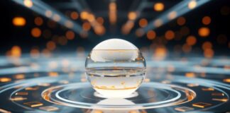 How a PPC Agency Can Transform Your Online Advertising Strategy Advertising Strategy shown with Graphic of 3D sphere with liquid effect