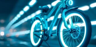 How Technology and buycycle has Revolutionized Bike Selling Online Technology and buycycle shown with a blue bicycle on a digital track