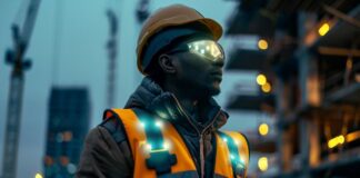 Preventing Construction Falls with Technology worker wearing smart tech to prevent construction falls