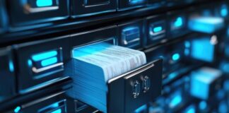 Vector Databases: Transforms Data Storage & Retrieval for Enterprises Graphic of a stylized card catalog, illustrating data storage and retrieval