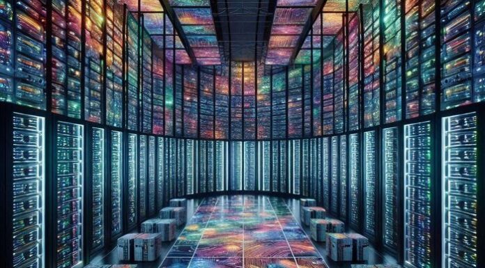 Data Centralization: The Future of Efficient Business Management colorful server room demonstrating efficient business management