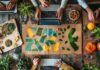 How Businesses Can Grow by Embracing Sustainability top view of business owners embracing sustainability with green products