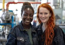 AI Tools Empower Female Entrepreneurs in Male-Dominated Industries Two female entrepreneurs in a male-dominated industry