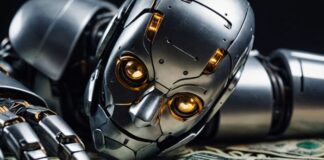 The Growing Demand for Global Anti Money Laundering Certifications robot lying on a pile of money representing anti money laundering