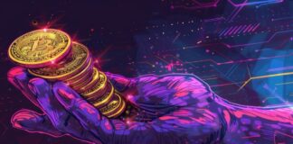 Implementing USDT Payments: Business Step-by-Step Guide Bitcoin image with hand and coins, showing USDT payments