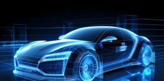 Drive Smart, Save Money Discovering Budget-Friendly Auto Tech for Less virtual blueprint of a sports car representing auto tech