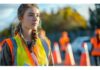 Improving Visibility and Safety with Easy-To-Deploy Barrier Posts Female road worker with barrier posts
