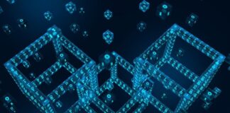 Securing Blockchain Networks: Best Practices and Emerging Threats 3D digital blockchain networks with code