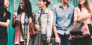 Shopping Your Favorite Brands with Affordable International Shipping group of happy people shopping for their favorite brands