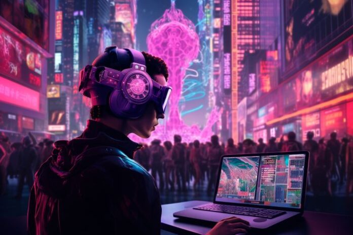 The future of marketing shown in a stylized online experience