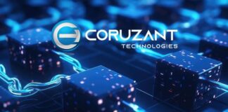 Coruzant Technologies: Bringing Emerging Tech to Media and Publishing Coruzant Technologies graphic of blue connected blockchains