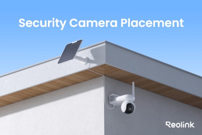 view of security camera placement on a building