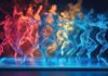 Top 10 Features To Look in a Dance Studio Management Software colorful digital figures of woman dancing with dance studio management software
