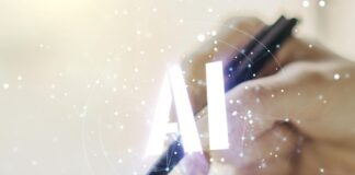 Introduction to AI Text Generators woman's hand holding pen to show AI text generators