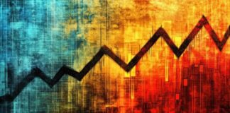 Nvidia CEO Comments Trigger Market Volatility Abstract colorful graph of market changes caused by Nvidia CEO