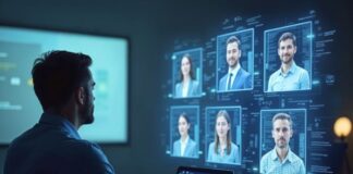 Future-Proof Your Business with Smart Attendance Systems Futuristic attendance systems with screens of employee images