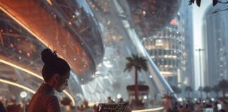 Ramp up the ROI With a Digital Marketing Company woman working on a laptop in Dubai at a Digital Marketing Company