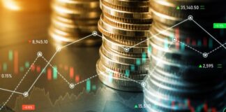 Peer-to-Peer Currency: Simplify Financial Transfers in Global Markets financial transfers represented by coins and line graphs