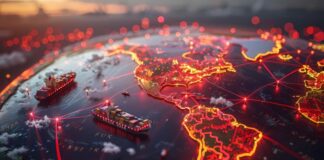 Virtual Currency: Reducing Transaction Costs for International Trade International trade shown with globe highlighted in red lights