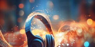 How to Save Music and Sounds from TikTok videos graphic of music and sounds flowing over a headset