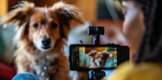 Why Don’t People See My TikTok Videos? Possible Solutions Pet influencer wondering, "Why don't my TikTok videos get more views?" with dog in background