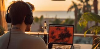 How to Get into Flow State While Working as a Remote Designer a remote designer working at the beach on a laptop