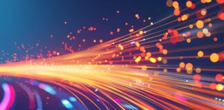 How Speedy Internet Can Revolutionize Your Business Operations graphic of colorful lasers to show speedy internet