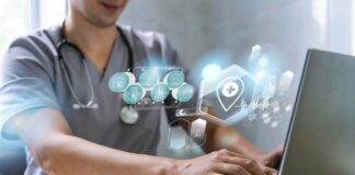 Tech-Driven Healthcare: Improving Access and Communication tech-driven healthcare shown with doctor on laptop