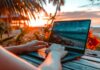 Top SEO Tactics That Are Effective for West Chase Florida Businesses top SEO tactics used in Florida, on a laptop at the beach
