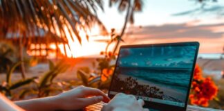 Top SEO Tactics That Are Effective for West Chase Florida Businesses top SEO tactics used in Florida, on a laptop at the beach