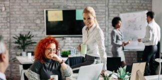 Workplace Management: Enhancing Productivity and Efficiency Office with strong productivity and efficiency, with people working together