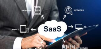 Proven Strategies for SaaS Companies to Boost Customer Retention SaaS companies shown with man on tablet with Saas cloud graphic in foreground