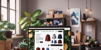 What Does a Shopify Development Agency Do? A Complete Overview laptop with Shopify development agency, with inventory on the desk behind it