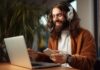 How to Become a Freelancer from Scratch in 2025 man learning to become a freelancer with laptop, smartphone and headphones