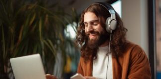 How to Become a Freelancer from Scratch in 2025 man learning to become a freelancer with laptop, smartphone and headphones