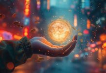 How Decentralized Currency Shapes the Future of Cross-Border Payments decentralized currency, shown with a hand with a lighted graphic bitcoin above it