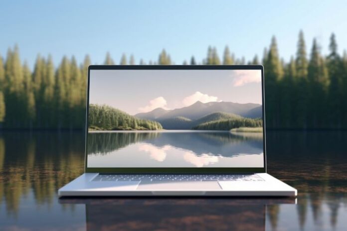 macbook pro A1398 with lake and trees scene