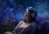 How AR/VR Could Transform the Music Streaming Experience smiling girl using AR/VR virtual reality for music streaming